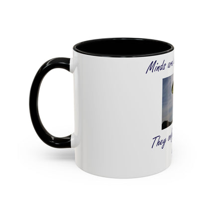 Parachute Quote Accent Mug – 11oz Ceramic Cup for Open Minds