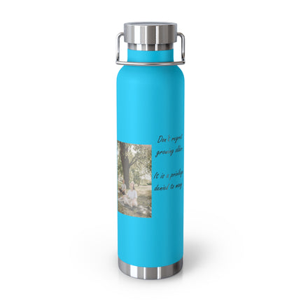 Copper 22oz Insulated Bottle — "Don't Regret Growing Older" Yoga Seniors Design