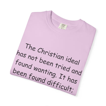 Inspirational Quote Unisex Garment-Dyed T-Shirt - G.K. Chesterton Design