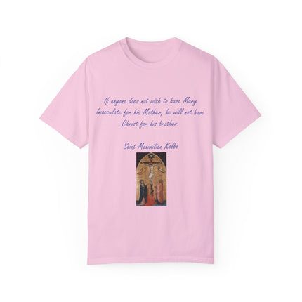 Saint Kolbe Marian Tee – Unisex Garment-Dyed Shirt on Faith & Family