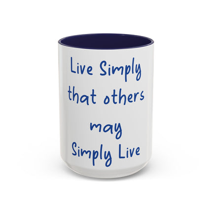 Live Simply Accent Mug – 15oz Ceramic Cup for Mindful Living