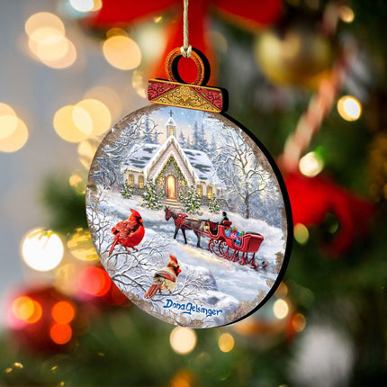 Sleigh Ride Wooden Ornaments by Gelsinger - Christmas Decor - 8021129-DG-2