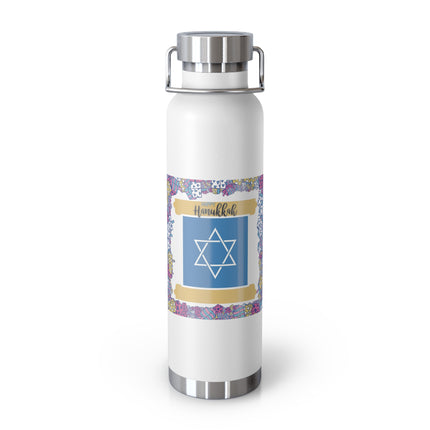 Hanukkah Insulated Bottle – 22oz Copper Flask for Festive Hydration