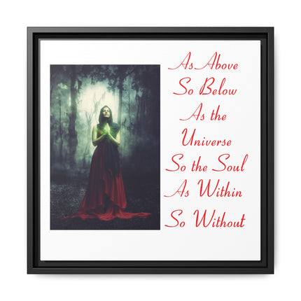 Framed Matte Canvas Art — "As Above So Below" Gothic Mystic Wall Print