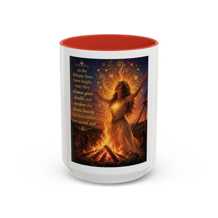 Mug — Pagan Bonfire Coffee Mug with Inspirational Beltane Quote