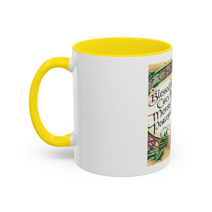 Blessed Be Your Holidays Coffee Mug — Holiday Celtic Greeting Accent Mug (11/15oz)