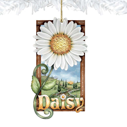 Fresh as A Daisy! Wooden Ornaments by Jamie Mills-Price - Christmas Decor - 8457704-4