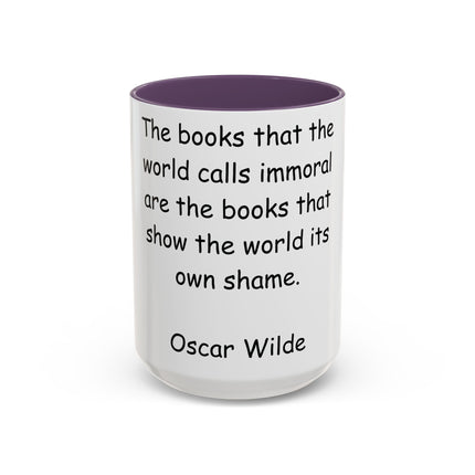 Oscar Wilde Accent Mug – “Books & Shame” Quote – 15oz Ceramic