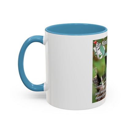 Be Kind to Feral Cats Accent Coffee Mug — Animal Rescue Cat Lover Gift (11/15oz)