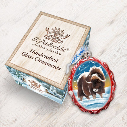 Buffalo Mercury Glass Ornament by G. DeBrekht - Wildlife Holiday Decor - 771054-2