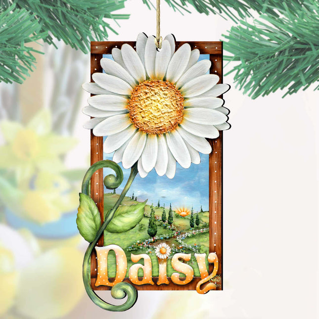 Fresh as A Daisy! Wooden Ornaments by Jamie Mills-Price - Christmas Decor - 8457704-0