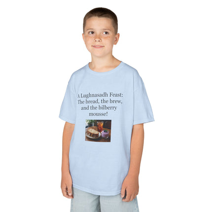 Lughnasadh  Kids Tee — “A Lughnasadh Feast: The bread, the brew, and the bilberry mousse!”