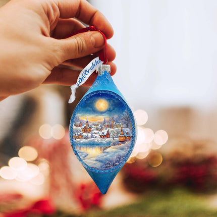 Magic Christmas Night Drop Glass Ornament by G. Debrekht - Christmas Decor - 757-048-3