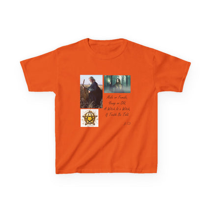 Inspirational Kids Tee - 'Male or Female, Young or Old, A Witch Is a Witch, If Truth Be Told'