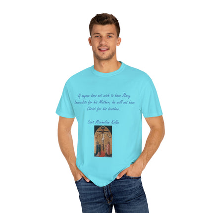 Saint Kolbe Marian Tee – Unisex Garment-Dyed Shirt on Faith & Family