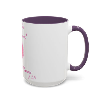 Floral 15oz Accent Mug - Damask Rose Design - The Queen of Flower