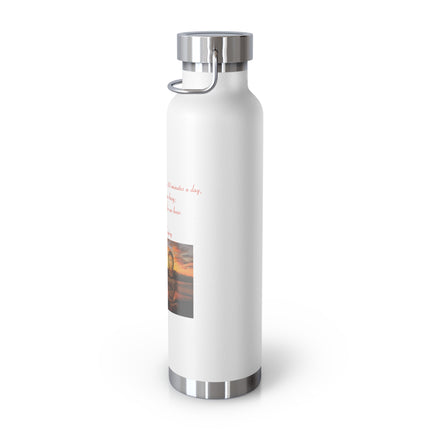 Inspirational Quote Bottle – 22oz Copper Flask for Mindful Living