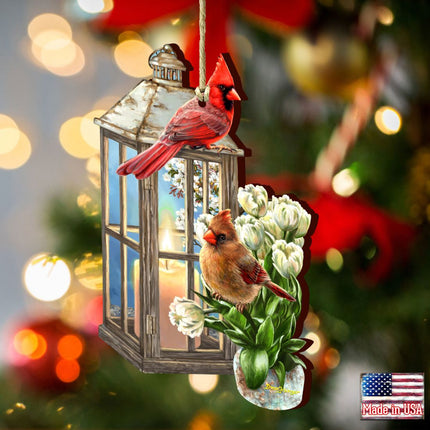Lantern Cardinals Wooden Ornaments by Gelsinger - Easter Spring Decor - 8461057-DG-2