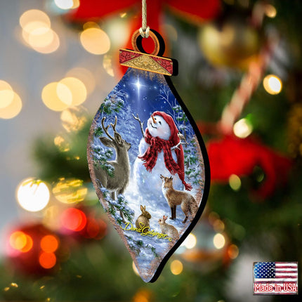 Heaven and Snowman Wooden Ornaments by Gelsinger - Christmas Santa Snowman Decor - 8041149-1801-2