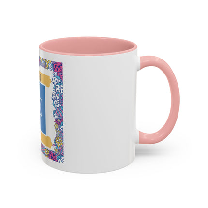 Hanukkah Star of David Accent Coffee Mug — Festive Dreidel Border 11/15oz