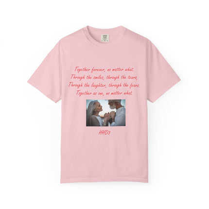 Romantic Photo Quote T-Shirt — "Together forever, no matter what" Couple Tee