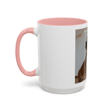 Cat Hug Coffee Mug – "Marriage is an Endless Sleepover" Accent Mug