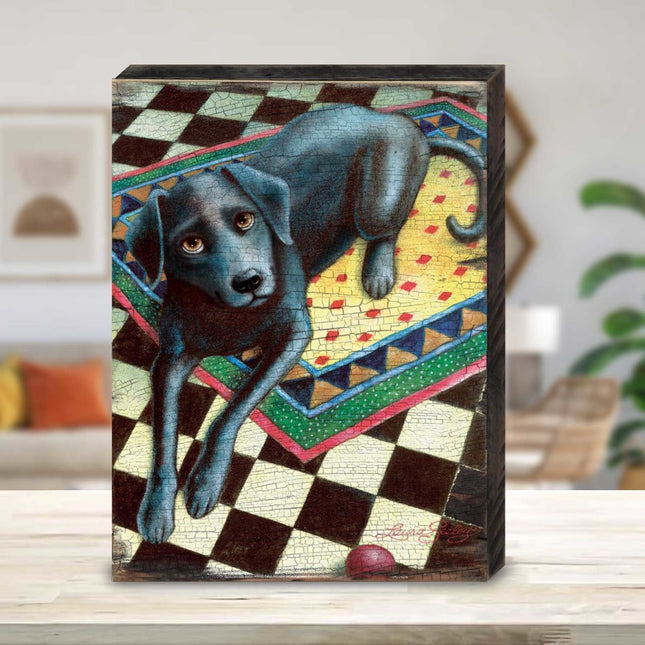 Ready When You Are Wooden Wall Art by Laura Seeley - Pets Dog and Cats Decor - 8511117B-0