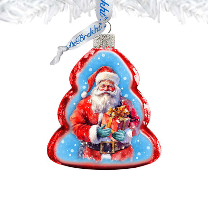 Santa's Gift Mercury Glass Ornaments by G. Debrekht - Christmas Santa Snowman Decor - 776013-2