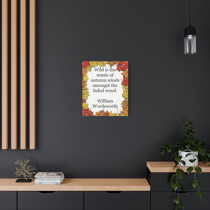 Autumn Leaves Quote Canvas — William Wordsworth Fall Wall Art
