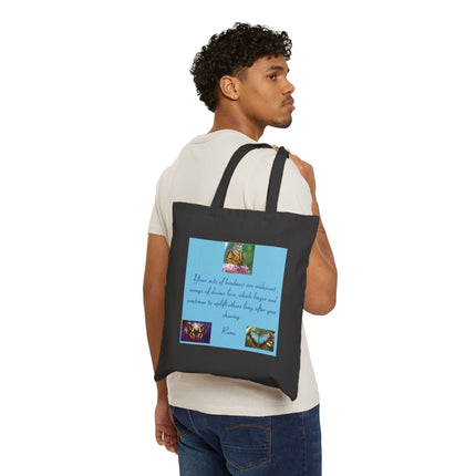 Inspirational Butterfly Quote Tote Bag — 'Your acts of kindness...' Cotton Canvas Market Tote