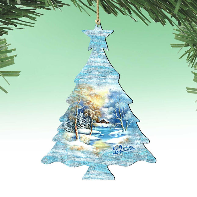 Winter Tree Wooden Ornaments by G. DeBrekht - Christmas Decor - 8198812-0