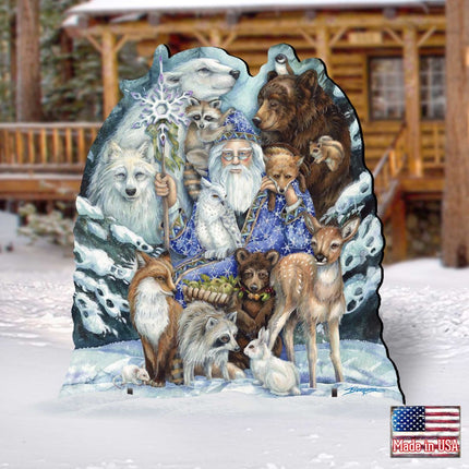 Gather in Peace Father Winter Animals Holiday Outdoor Yard Sign by J. Bergsma - Christmas Decor - 8591968F-JB-0