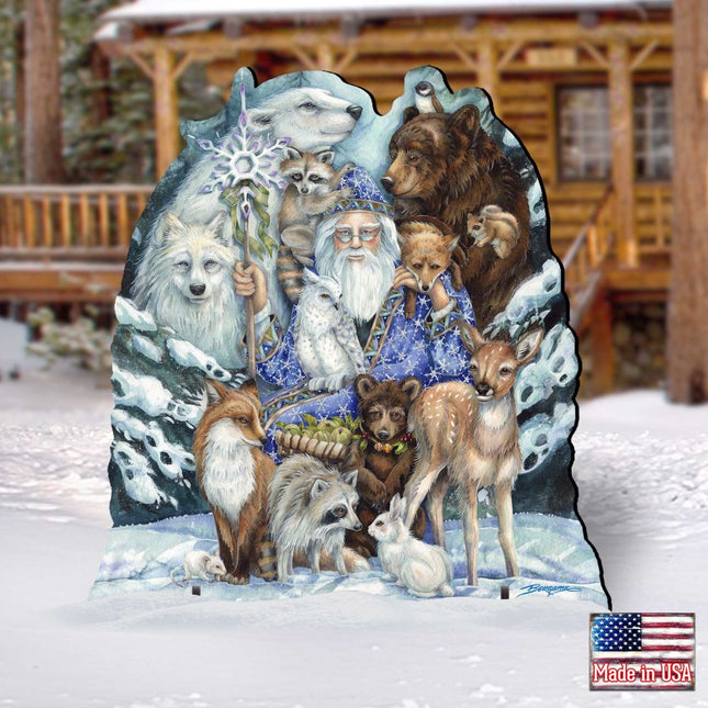 Gather in Peace Father Winter Animals Holiday Outdoor Yard Sign by J. Bergsma - Christmas Decor - 8591968F-JB-0