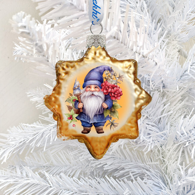 Violet Christmas Gnome Mercury Glass Ornaments by G. Debrekht - Christmas Decor - 776017-0