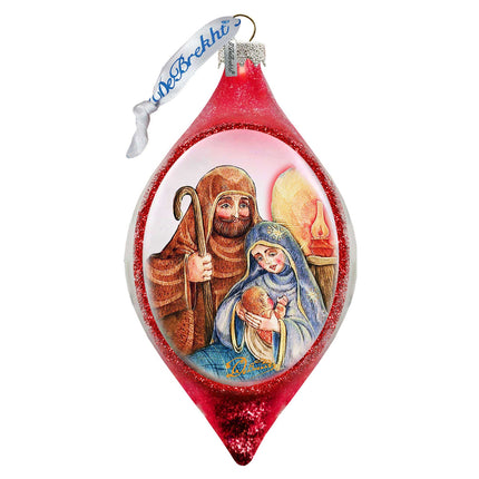 Nativity Red Drop Glass Ornament by G. DeBrekht - Nativity Holiday Decor - 757-021R-4