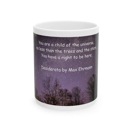 Inspirational Starry Sky Mug — "You are a child of the universe" Ceramic Coffee Cup (11oz/15oz)