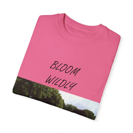 Bloom Wildly T-Shirt – Nature-Inspired Floral Tee – Unisex Garment-Dyed