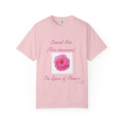 Damask Rose Unisex T-shirt - The Queen of Flowers Design