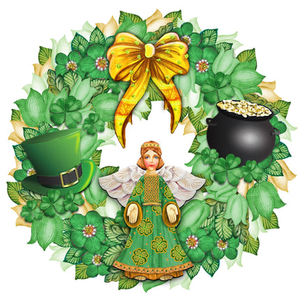 St Patrick's Day Wreath Irish Holiday Door Decor by G. DeBrekht - Celtic Decor - 8185318H-4