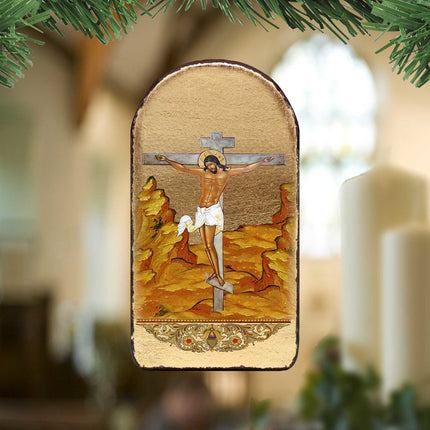 Crucifixion Religious Christian Sacred Icon Ornament - Inspirational Icon Decor - 87058-0