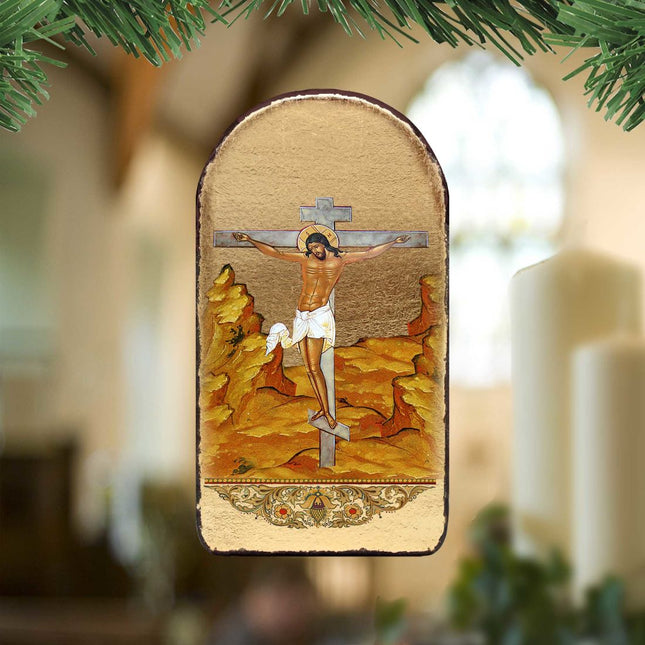 Crucifixion Religious Christian Sacred Icon Ornament - Inspirational Icon Decor - 87058-0