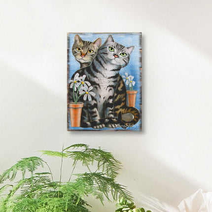 Kitty Cats Treat Wooden Wall Art by Laura Seeley - Pets Dog and Cats Decor - 8512115B-3
