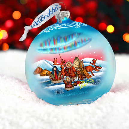 Northern Light Ball Glass Ornament by G. DeBrekht - Christmas Santa Snowman Décor - 73418-1