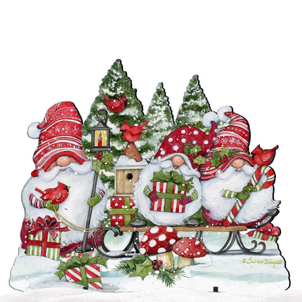 Christmas Gnomes Outdoor Decor by Susan Winget - Christmas Santa and Snowman Decor - 8471109F-SW-4