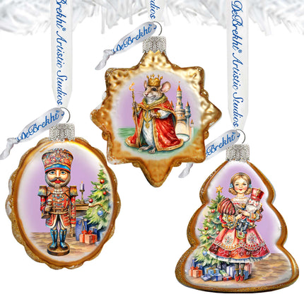Nutcracker Mercury Glass Ornaments Set of 3 by G. Debrekht - Christmas Decor - 770149S3-2