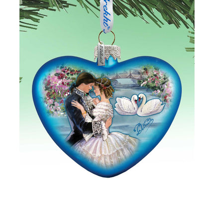 Treasure of Love Heart Glass Ornament by G. DeBrekht - Christmas Decor - 753-003-2