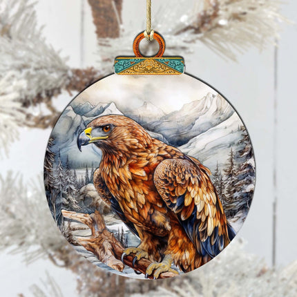 Golden Eagle Majesty Wooden Ornaments by G.Debrekht - Wildlife Holiday Decor - 870062-2
