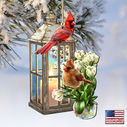 Lantern Cardinals Wooden Ornaments by Gelsinger - Easter Spring Decor - 8461057-DG-1