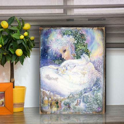 Snow Queen Fantasy Wooden Wall Art by Josephine Wall - Fantasy Decor - 852143-JW-4