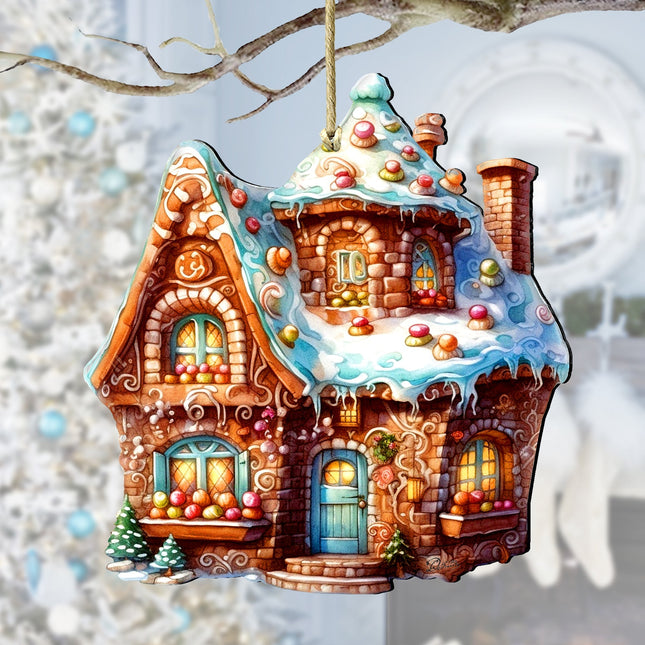 Gingerbread House Wooden Ornaments by G. Debrekht - Christmas Decor - 8100191-2-0